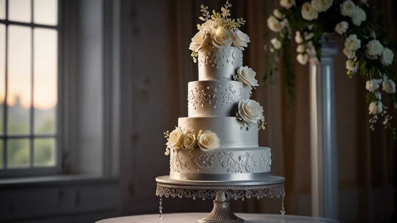 Tort weselny na stelażu piętrowym: Piętrowy tort idealny na wesele