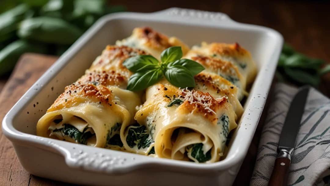 Cannelloni ze szpinakiem w sosie beszamelowym: włoski przepis