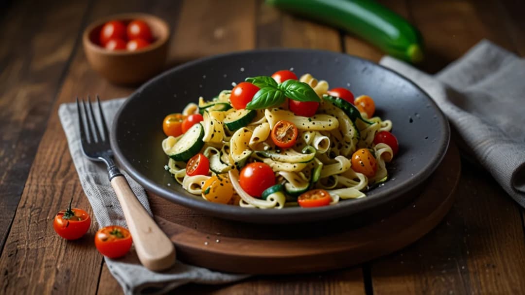 Makaron z cukinią i kurkami: Lekki przepis na smaczny i zdrowy obiad