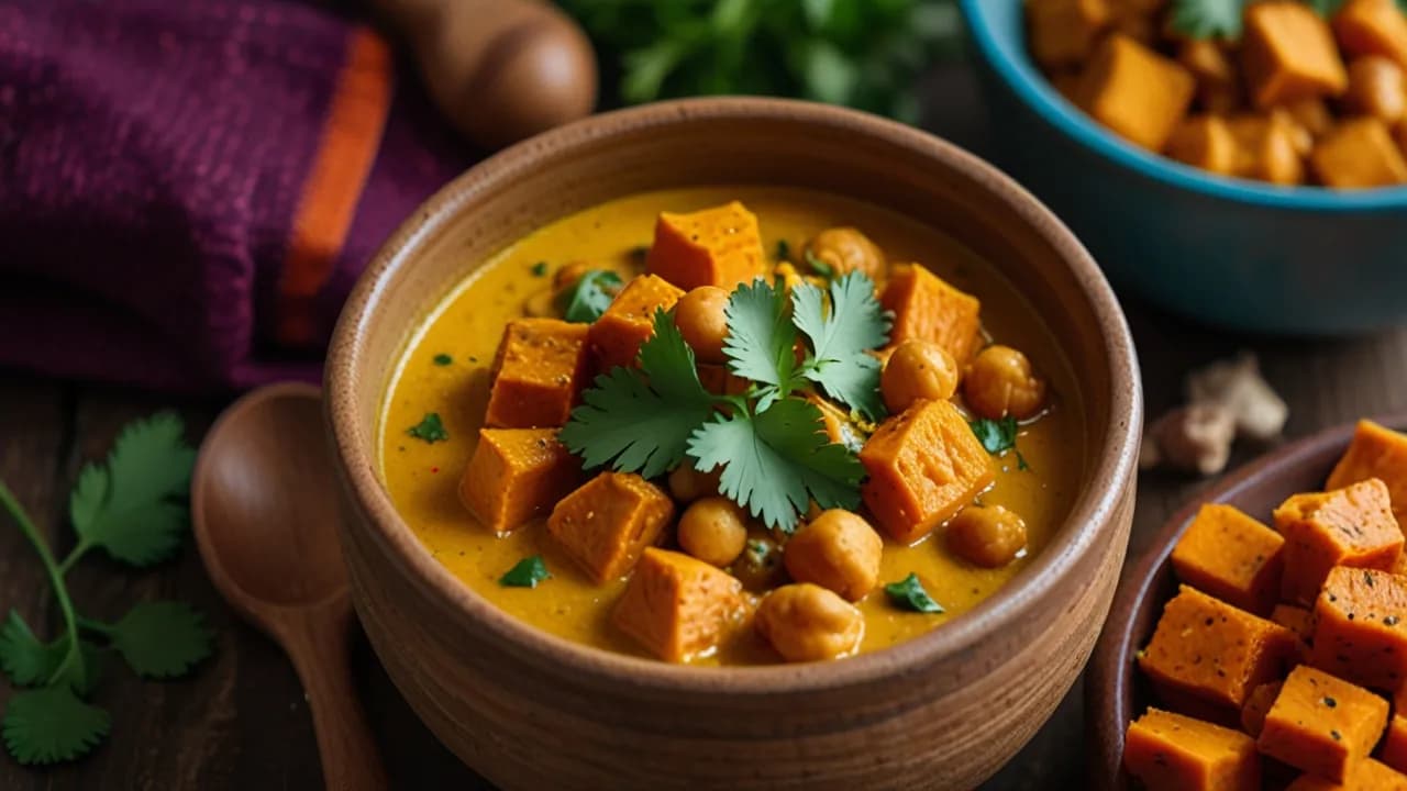 Curry z ciecierzycy i batatów: Wegańska potrawa z azjatyckim akcentem