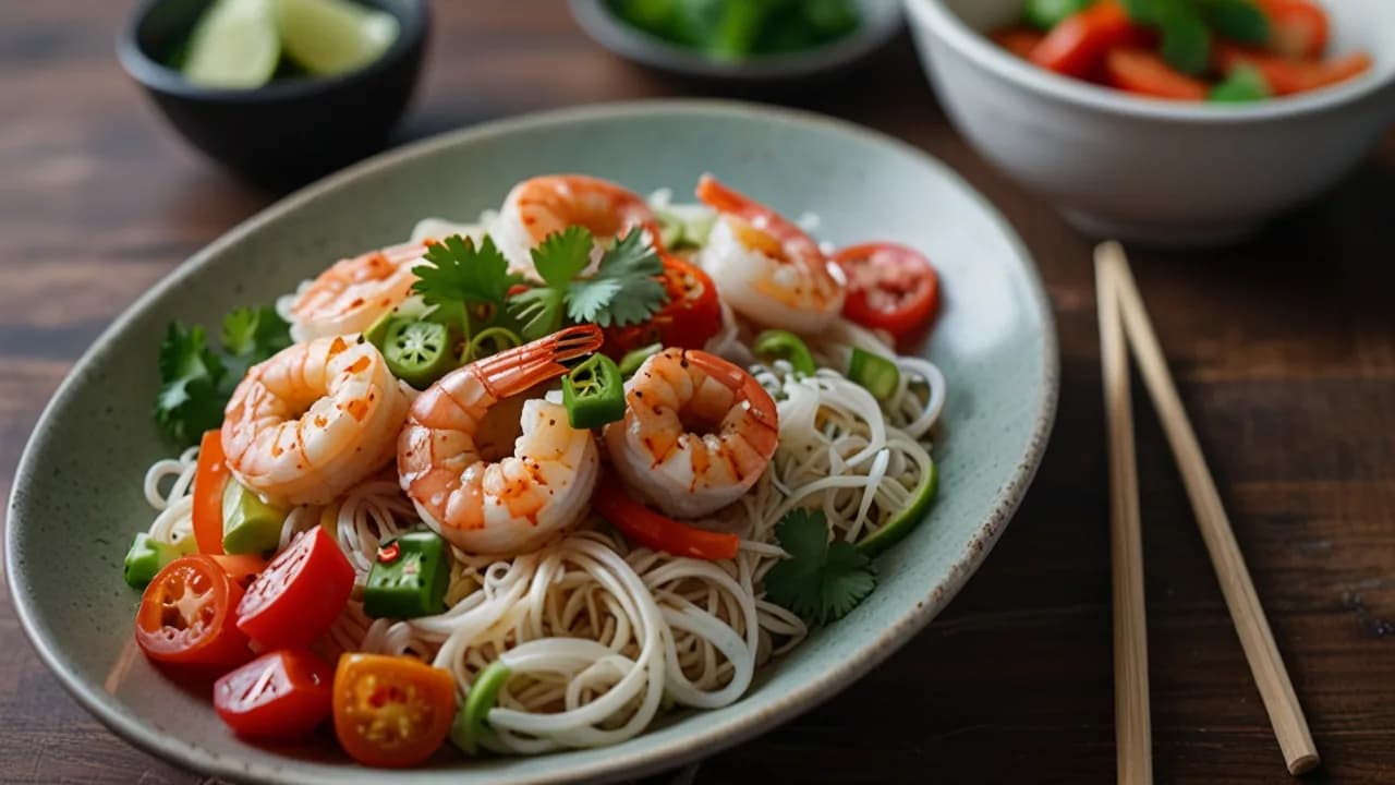 Makaron z krewetkami po tajsku: Przepis na obiad w tajskim stylu