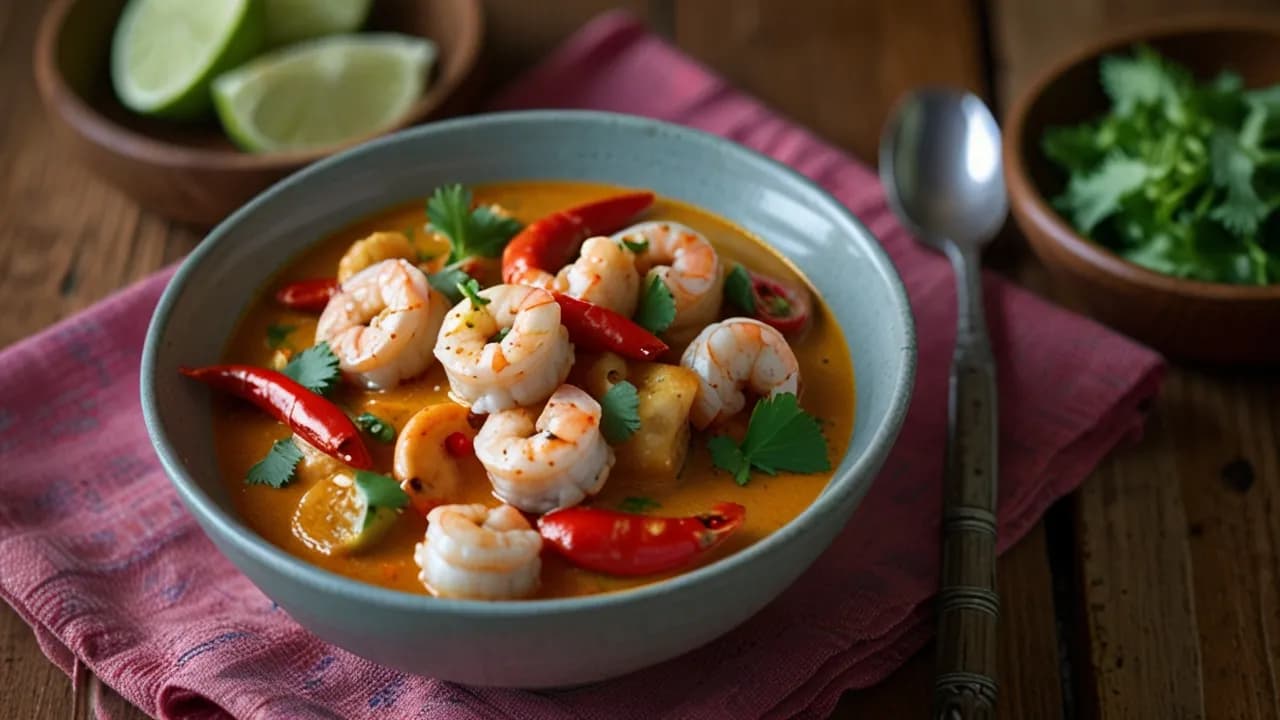 Krewetki po tajsku z mleczkiem kokosowym: Pyszny przepis na obiad