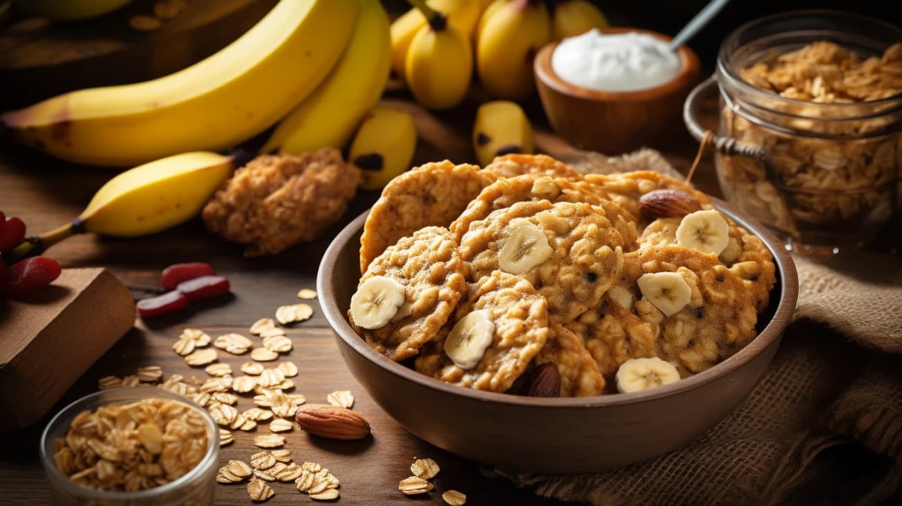 Ciastka owsiane z bananem - przepis, domowe, zdrowe