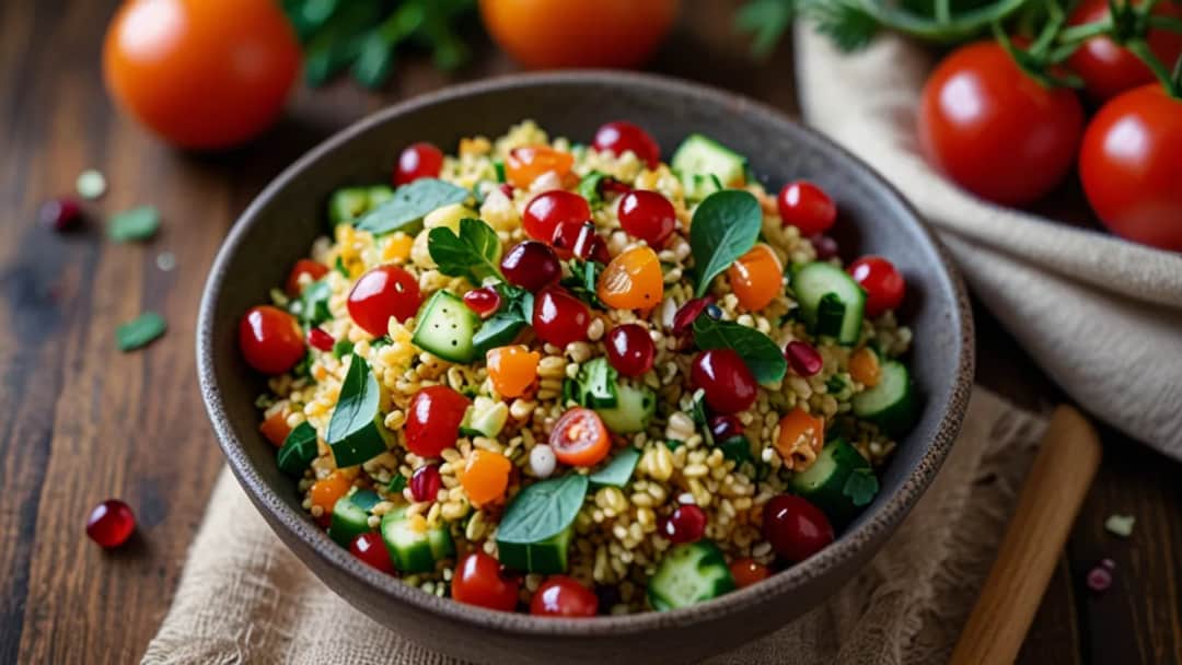 Sałatka z kaszą bulgur i granatem: Zdrowy letni przepis na posiłek