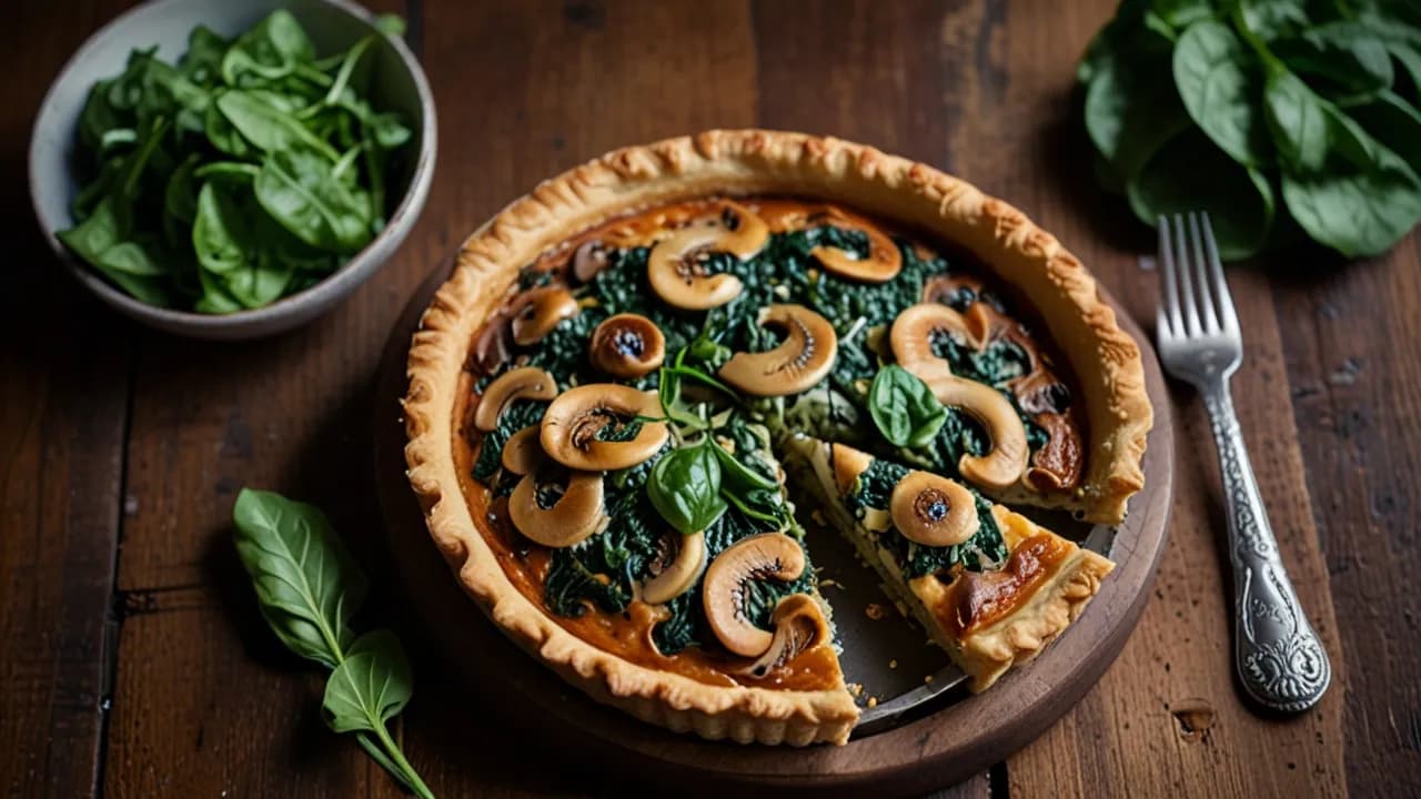 Tarta z pieczarkami i szpinakiem: Wyjątkowy przepis na smaczny posiłek