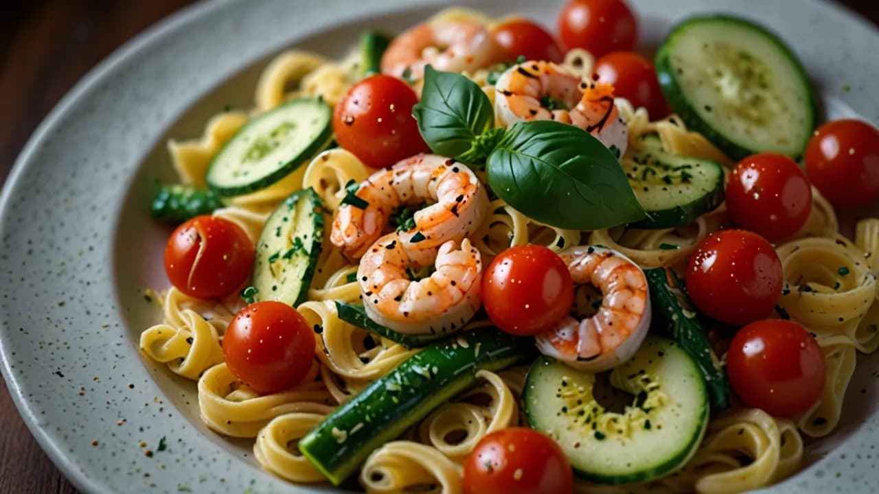 Makaron z pomidorami i cukinią: Lekki obiad na każdą okazję